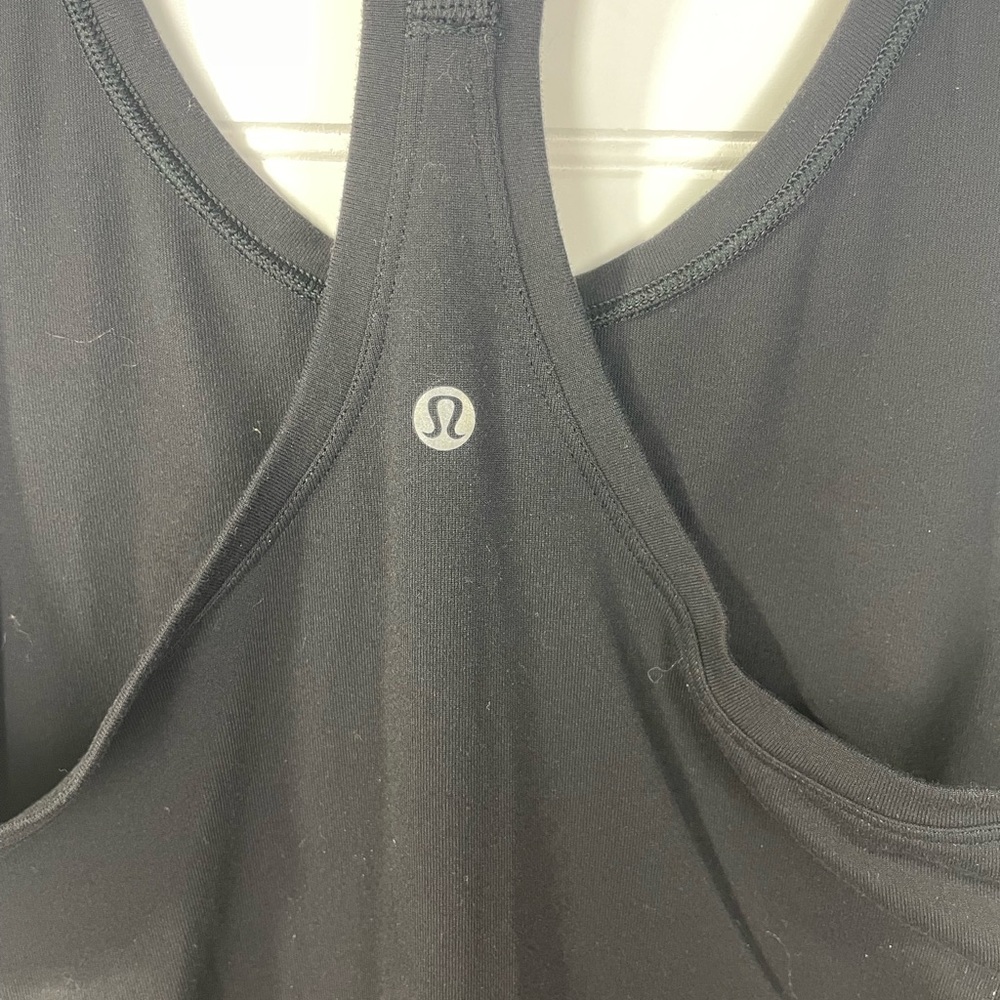 Lululemon Zuda Yoga Black Racerback Tank Top Medium Women’s - Picture 2 of 7